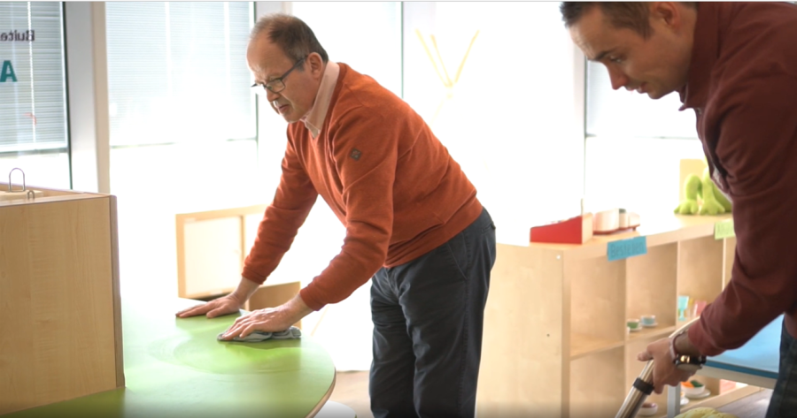 Klaslokaal schoonmaken